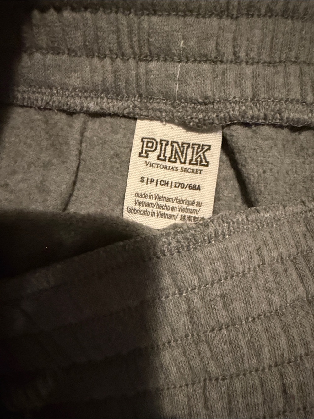 PINK Grey Crewneck Sweatshirt & Lounge Pants with Hot Pink Logo - Picture 6 of 7